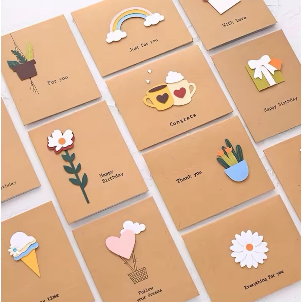Greeting cards gift envelopes set 10 card set new rainbow flower
